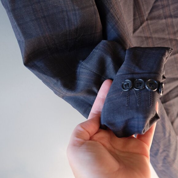 NWT Zanetti ModernFit NBlue Windowpane 2 Button Wool Blazer/Sportcoat SIZE 42 - Picture 10 of 10